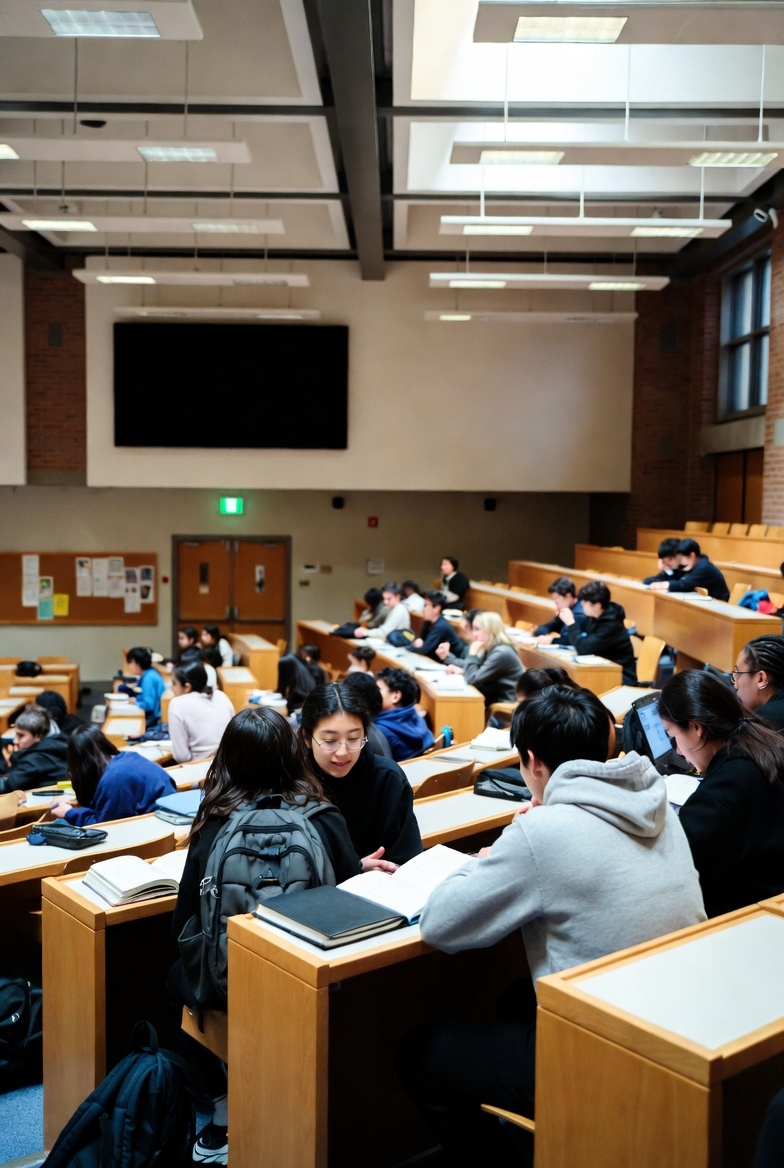 Students in a learning environment